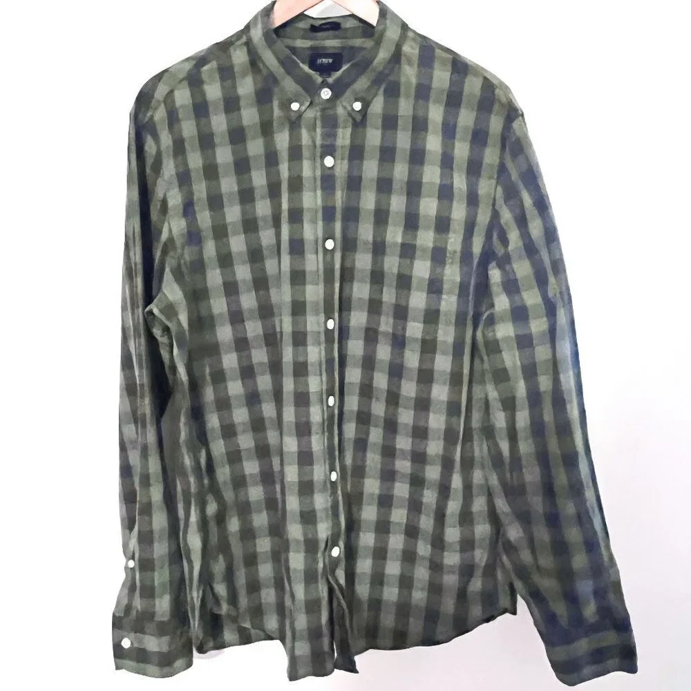 Men’s J. Crew Designer Slim Fit Gingham Shirt L